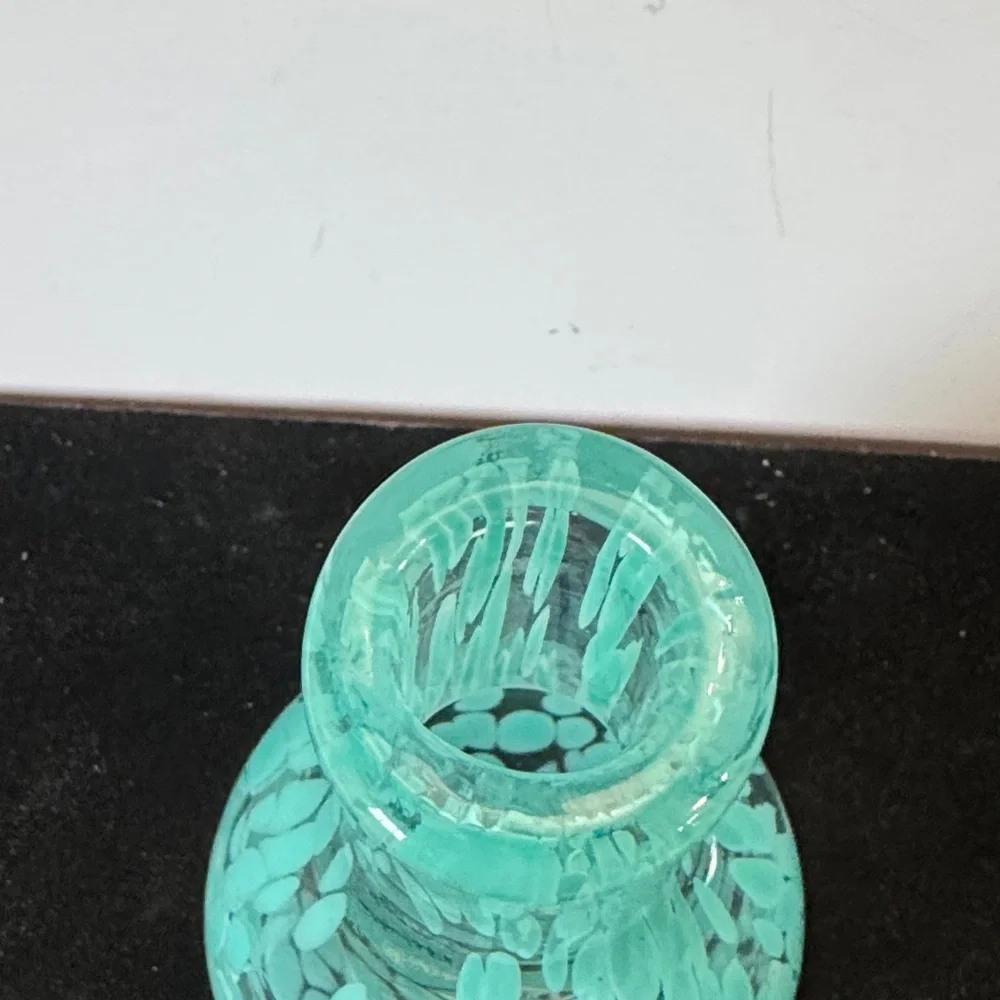 Elegant Turquoise Glass Vase